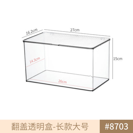 Desktop Storage Box Transparent Acrylic Box Can Be Stacked Kitchen Snack Storage Basket Cosmetics Mask Storage Box