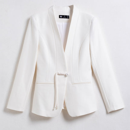 Navy Suit Jacket Women's 2024 Autumn Professional Wear Hotel Front Desk Waiter Formal Suit Overalls