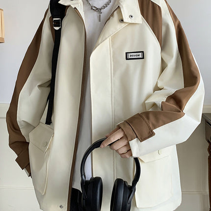 WASSUP NETS Lapel Tooling Coat Boys Spring and Autumn Jacket Top Teenager Outdoor Jacket