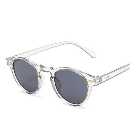 New Men's Retro Rice Nail Sunglasses Small Round Frame Leopard Color Trendy Sunglasses Cross-border Trendy All-match Glasses