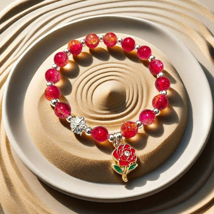 New Chinese-Style Ancient Beaded Elastic String Bracelet, Sweet Girl's Glass Bracelet, Night Market Stall, Cross-Border Live Broadcast Jewelry