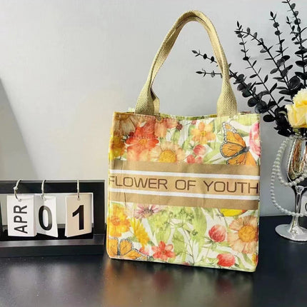 Summer new fashion handbag large capacity cartoon animation printing shoulder bag office workers lunch box bag wholesale