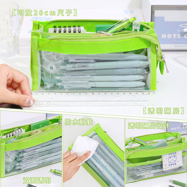 Large-Capacity Pencil Bag for Primary and Secondary School Students, High-Looking Six-Layer Pencil Box, Girl's Storage Pencil Box, Children's Oversized Stationery Bag