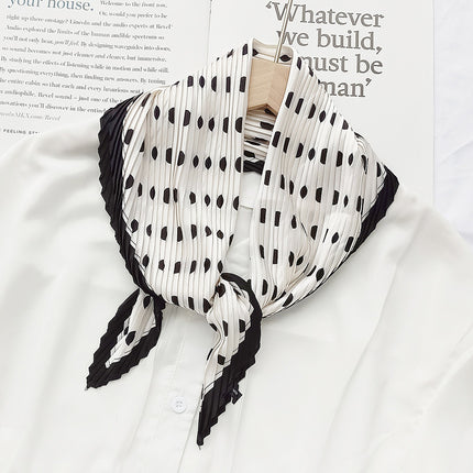New wrinkled small square scarf female Korean imitation silk printed wrinkled small scarf Joker scarf decorative scarf wholesale