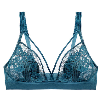 2180 Crystal Cup Ultra-thin Comfortable Breathable Push-up Bra Sexy Lace Anti-bump Non-rimless Large Size Underwear
