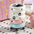 Pink and blue heightened model [with cover and wheels] comes with briquette stickers