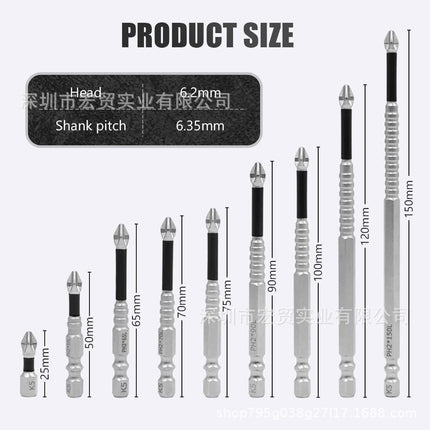 K5 anti-impact non-slip batch head with threaded cross strong magnetic drill starting head super hard hexagonal suit electric screwdriver