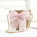 Pink pearl bow bag