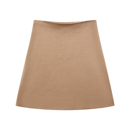 Cross-Border European and American Clothing Aliexpress Ins Popular Women's Clothing Simple Loose Knitted Jacket Mini Skirt Suit