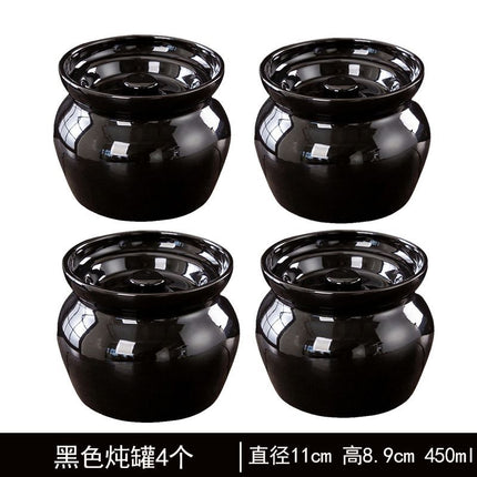 Ceramic Stew Pot for Stew in Water Household Bird's Nest Special Steaming Pot with Lid for One Person Soup Stew Pot Bowl Tucker Small Soup Pot