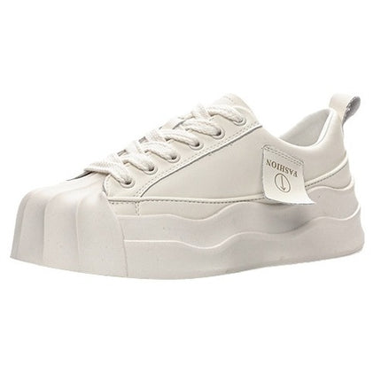 White Sneakers for Women, Summer 2026, Spring Genuine Leather Thick-Soled Women's Shoes, Shell Toe, Versatile, Casual, Wear-Resistant, Breathable, Comfortable, Low-Top