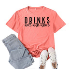 Pink (black font) / S