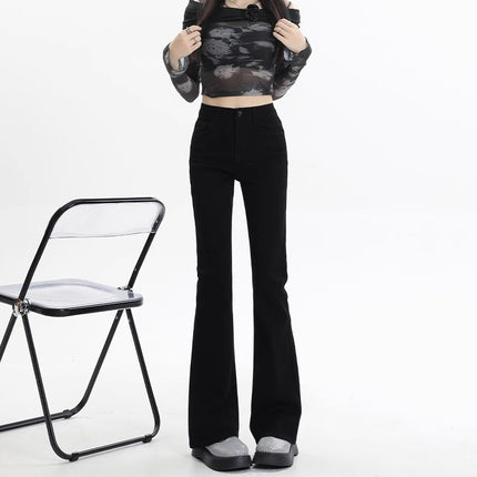 fleece-lined Thickened Black Skinny Jeans Women's Winter Trendy All-match New High Waist Slim Slim Fit Trousers