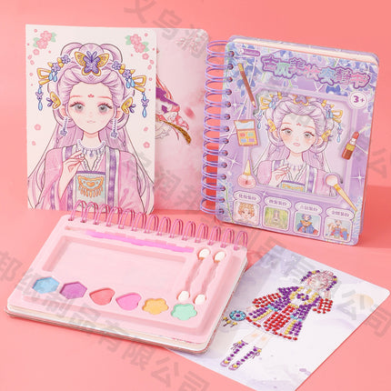 Cross-Border New Style Dress-Up Ancient Style Beauty Handbook Stickers for Children and Girls DIY High-Value Toys Wholesale
