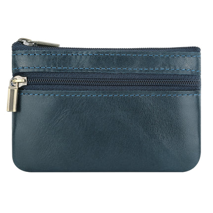 Hot Selling Genuine Leather Zipper Coin Purse Creative Korean Style Crazy Horse Cowhide Coin Bag Car Key Bag Bus Card Bag