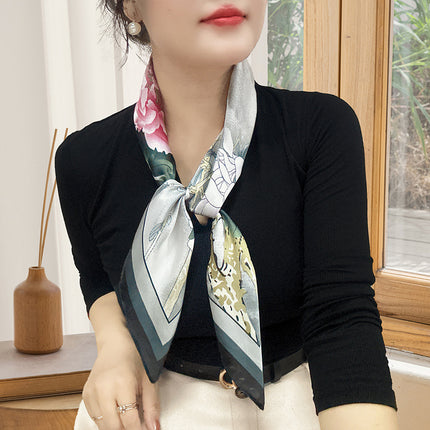 Spring and Summer 70cm Small Square Scarf Women's Autumn and Winter New Foreign Style Fashion All-match Shake Tone Same Scarf Scarf