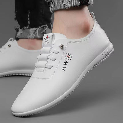 2025 new Joker men's leather shoes soft soft bottom business casual bean shoes work security dad shoes wholesale