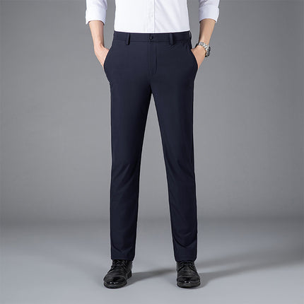 Nylon Straight-Leg Men's Casual Pants Spring and Autumn Men's Pants Ice Silk High-Elastic Business Dress Pants Summer Pants Men's High-Elastic Breathable