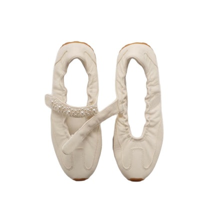 2025 New-Sports Style Shallow Mouth Mary Jane Shoes Women's Spring and Summer New Casual Round Head Thick Bottom Ballet Training Shoes