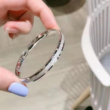 Silver-Plated Solid Starry Sky High-End Simple Frosted Open Star Bracelet Women's Bracelet Live Wholesale