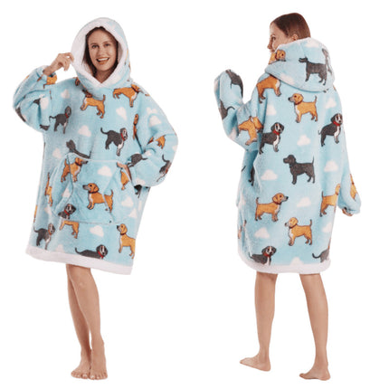 Temutk New Fruit-Themed Adult Sleepwear Autumn and Winter Thermal Wear Unisex Hooded Loungewear Couple Pajamas