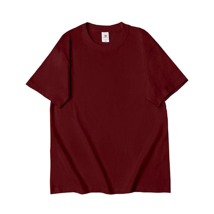 220g Cotton Three-Needle Round Neck Loose Shoulder Short-Sleeved Men's Summer T-Shirt Export Cross-Border Light Board Bottoming Shirt