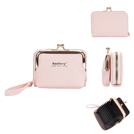 Baellerry New Women's Coin Purse Japanese Style Lychee Pattern Zipper Organ Mini Small Bag Wholesale Card Holder
