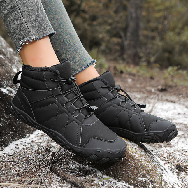 Warm Cotton Shoes Couple Outdoor Casual Hiking sneaker Lined Hair Thickened Mid-top Winter New Men's Snow Boots