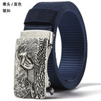 1 eagle head blue [silver buckle] / 110cm