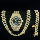 Golden black face (watch + bracelet + necklace)