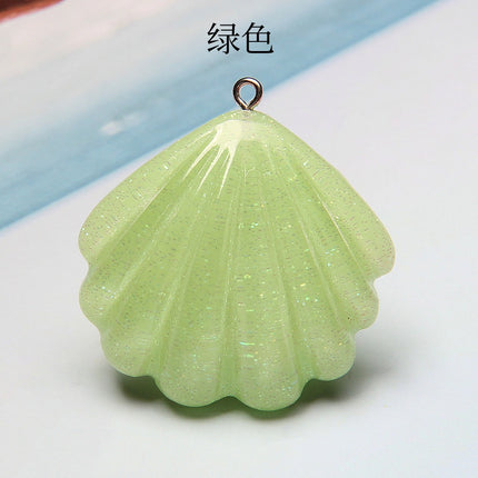 Artificial shell pendant resin transparent glitter shell cross-border hot shell necklace pendant diy accessories