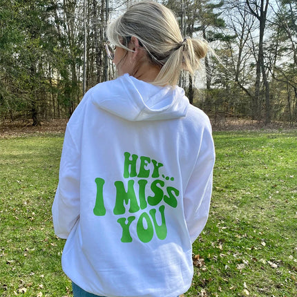 Cross-Border Export Women's Large Size Velvet Sweatshirt Letter Slogan Print Kangaroo Flap Pocket Pants Drawstring Print Hoodie