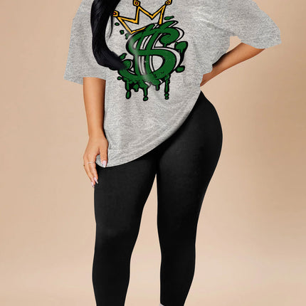 Fashion Joker Short Sleeve Leggings suit
