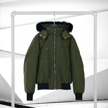 Palm Moose # 02 Scissors down Jacket Men Fox Fur Hooded Bomber down Jacke