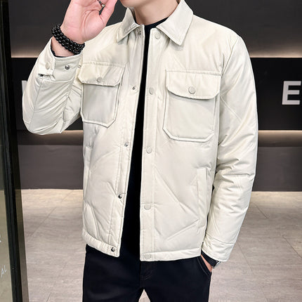 High-end Down Jacket Men's Winter Lightweight Men's Warm Autumn and Winter Clothes Men's Lapel Coat Cold-proof Jacket