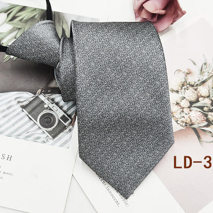 Factory In-Stock Zipper Tie Men's Formal Business 8cm Lazy Tie Red Black Striped Workplace Striped Tie