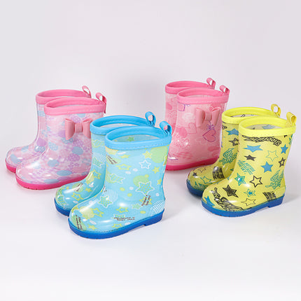 Children's Rain Boots Baby Rain Boots Primary School Boys and Girls Waterproof and Warm Outdoor Non-Slip Wear-Resistant Water Shoes Cross-Border Export