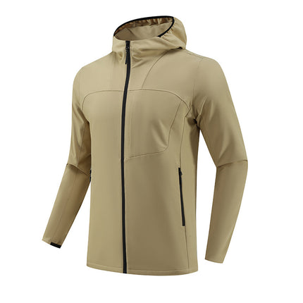 Dijia Outdoor Sports Jacket Men's Quick-drying Breathable Running Zipper Hooded Casual Wear Long-sleeved Jacket Windbreaker Cross-border