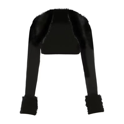 HX0234 European and American fashion fur ball all-match women's temperament cardigan