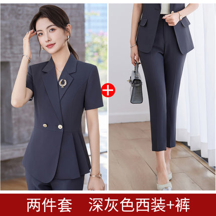 High-end professional suit suit female summer jewelry store customer service beauty salon overalls hotel front desk sales department tooling