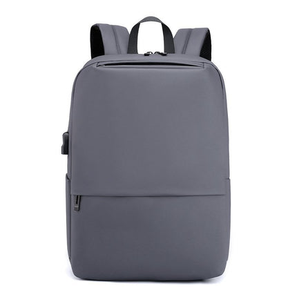 Cross-border Men's Business Backpack Solid Color Simple Fashion Computer Bag Charging Travel Large Capacity Multi-function Backpack