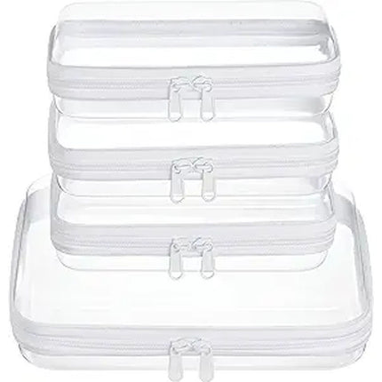 2024 Amazon PET Travel Storage Bag suit Wash Cosmetics Storage Home Zipper Toy Hard Plastic