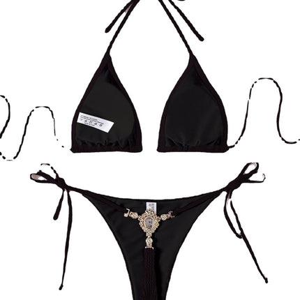 2024 New Cross-border Split Bikini Swimsuit Women's Sexy European and American Three-point Bikini Amazon Bikini