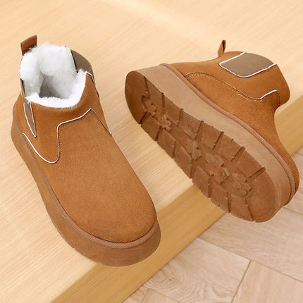 Cross-Border Winter Large Size Cotton Boots for Women 2025 New Warm Fleece-Lined Cotton Boots Thick Sole Heightening Fashion Cotton Boots for Women