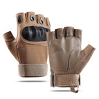 Sand color cloth shell half finger b / M