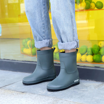 Cross-Border Fashion Popular Men's Rain Boots Mid-Tube Water Shoes Kitchen Takeaway Rain Boots Foreign Trade Fishing Waterproof Rubber Shoes Dropshipping