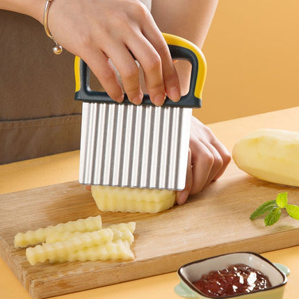 Potato Knife, Serrated Knife for Cutting Potatoes, Wavy Knife for Fancy Cutting, Decorative Knife for Home Use, Corrugated Slicer, Multi-Functional