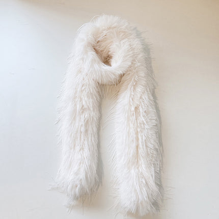 Super Long Long Wool Fluffy Scarf Women's Fashionable Matching Winter Warm Neck Warm Cold Fashionable Niche European and American