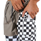 Khaki + checkerboard / S