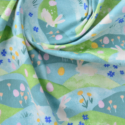 160cm Wide Pure Cotton Twill Fabric Cotton Baby Kidsren Baby Cartoon Cotton Fabric Wild Rabbit Group